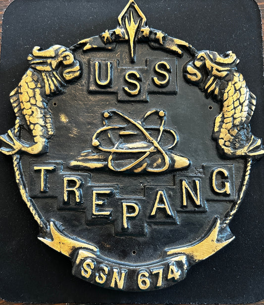 USS Trepang SSN 674 Solid Brass Plaque