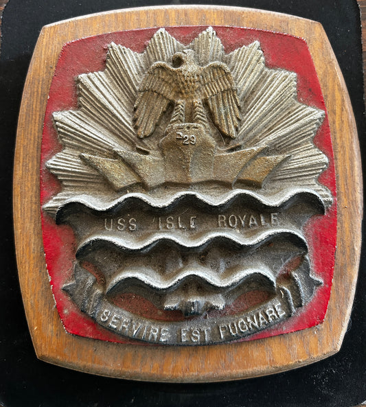 USS Isle Royale Solid Brass Plaque