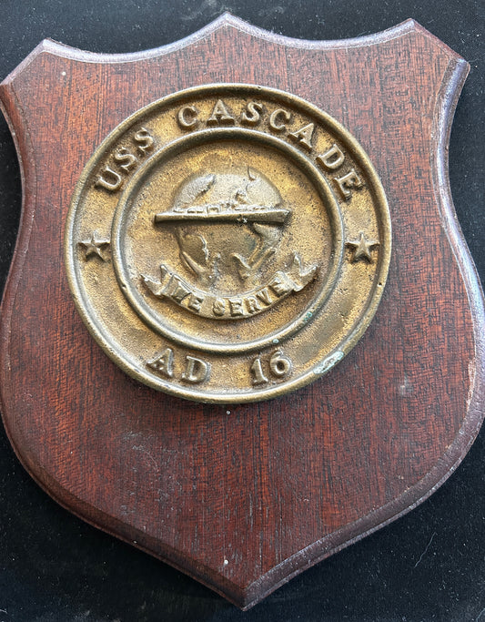 USS Cascade AD 16 Solid Brass Plaque