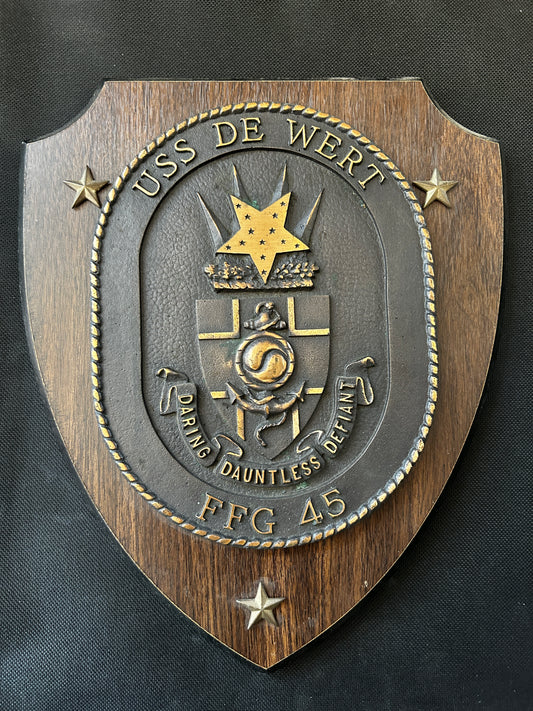 USS De Wert FFG 45 Plaque, Solid Brass