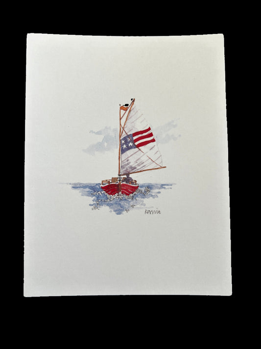 Patriotic Sailboat - Onion Hill Greeting Card