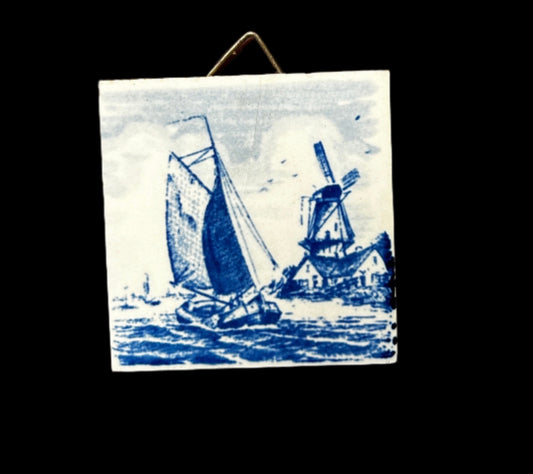 Small Native Dutch Sailing Boat Tile