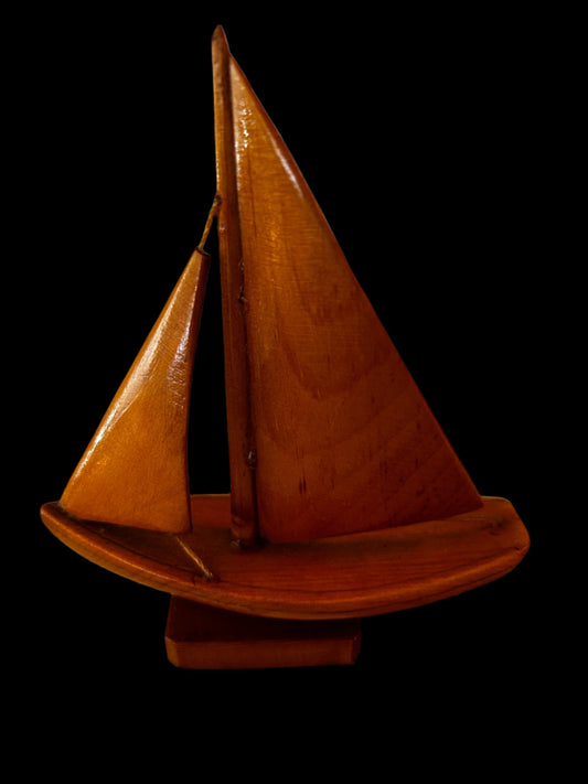 Small Wooden Sailboat (Dark)