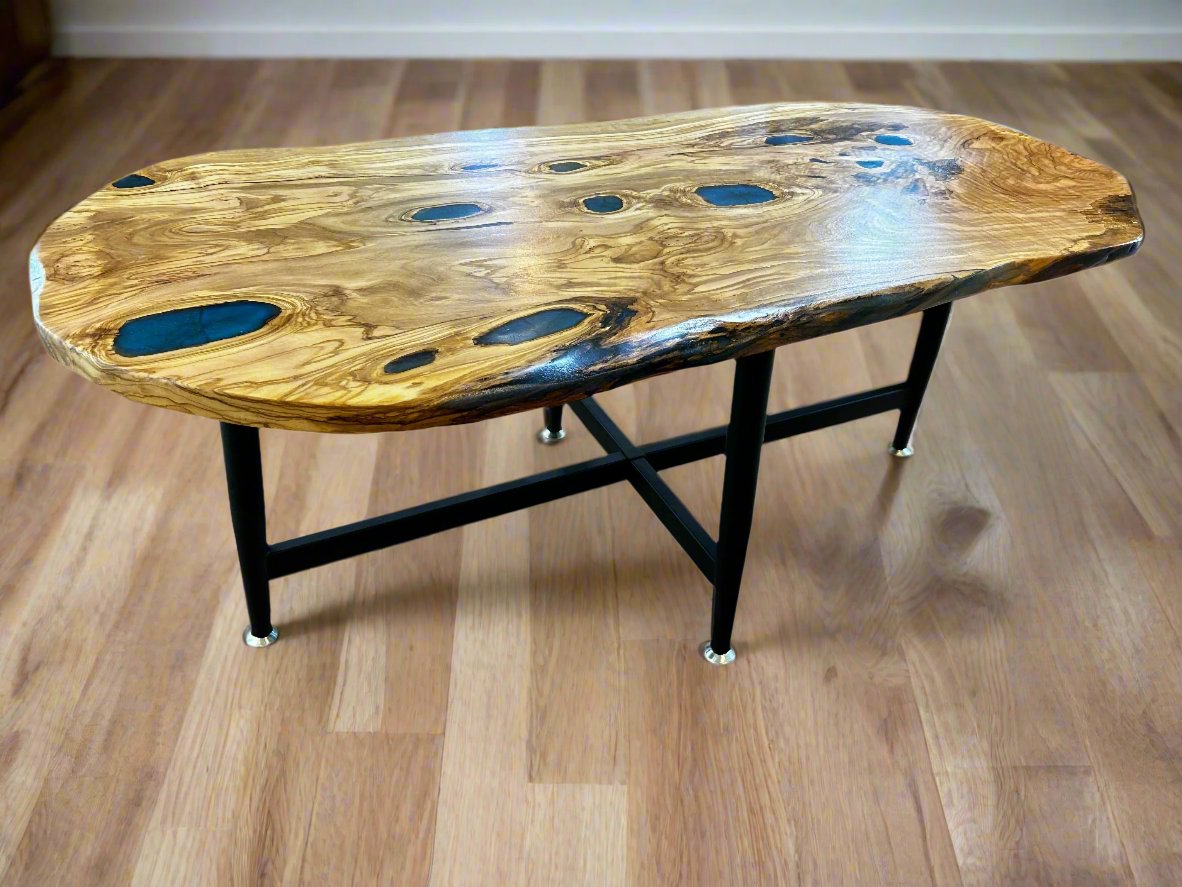 Olive Wood and Epoxy Coffee Table