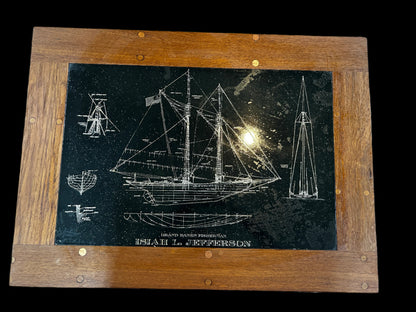 Etched Slate Tall Ship Coffee Table