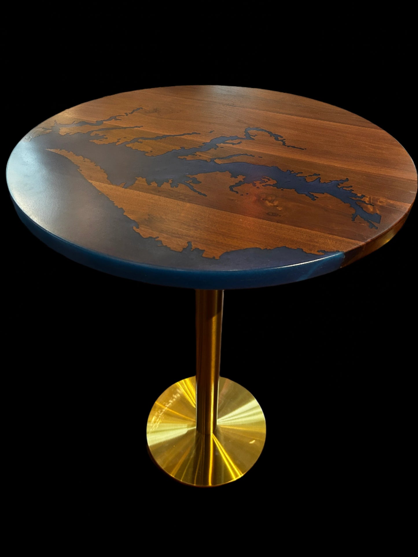 Chesapeake Bay Epoxy Inlay High Top Table