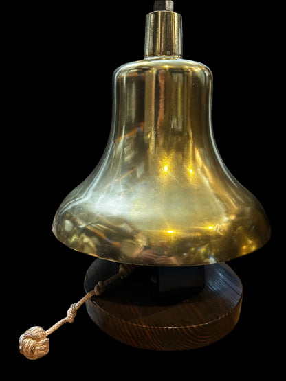 Freestanding Brass Bell on Wood Base