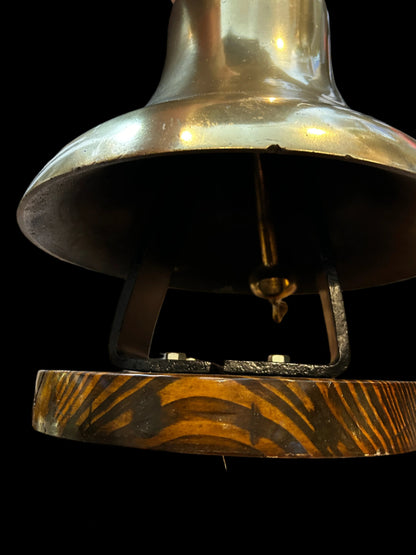 Freestanding Brass Bell on Wood Base