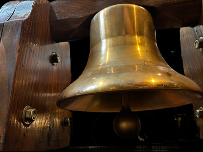 Large Brass Bell on Wood Stand