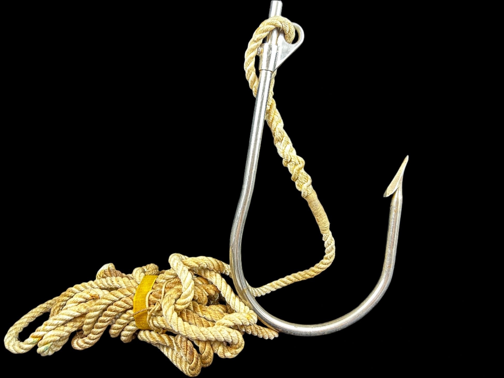 biggest fish hook Giant Fishing 18/0~28/0 Big Game Live Bait Hooks Stainless Steel 9km-dwlife strand 7x7 cable Hawaiian Koa Makau | Large