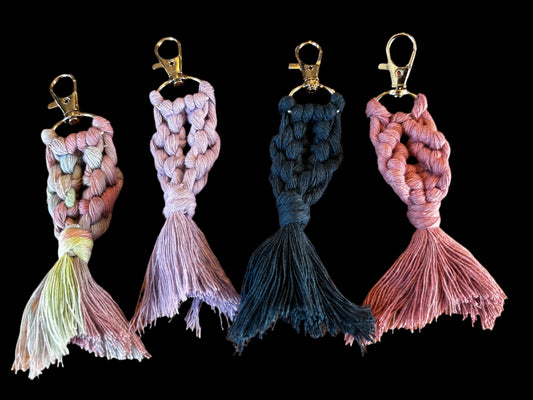 Macrame Mermaid Tail Keychain