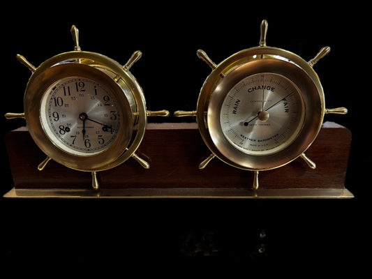 Seth Thomas Barometer and Clock Duo