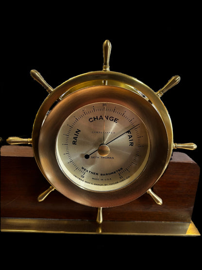 Seth Thomas Barometer and Clock Duo