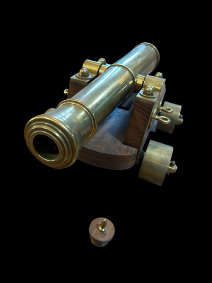 Brass Cannon with Wooden Carriage