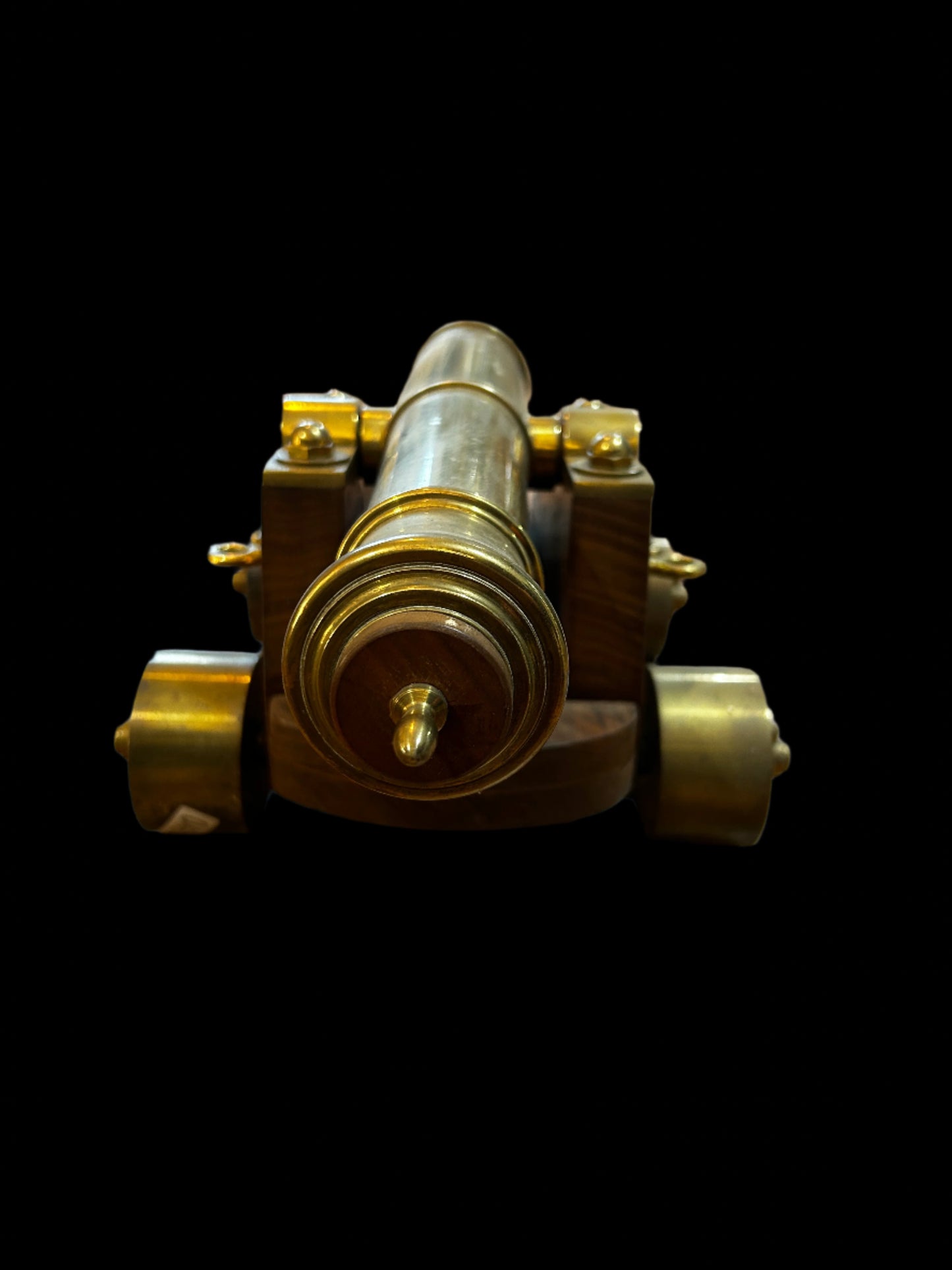 Brass Cannon with Wooden Carriage