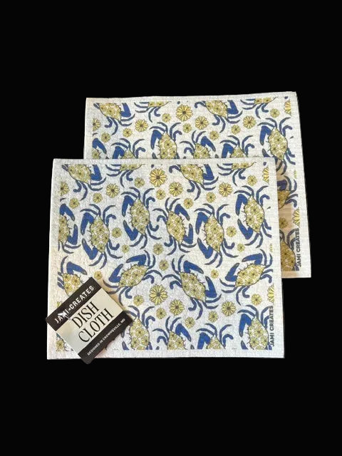 Blue Crab/Black Eyed Susan Swedish Dish Cloth