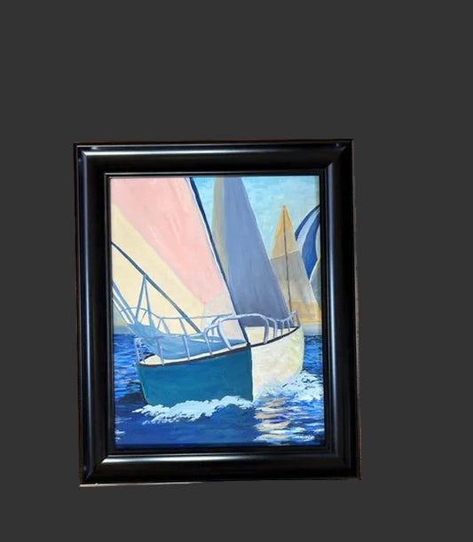 Original Sailboat Painting by Local Artist, Julie Winkler Breed