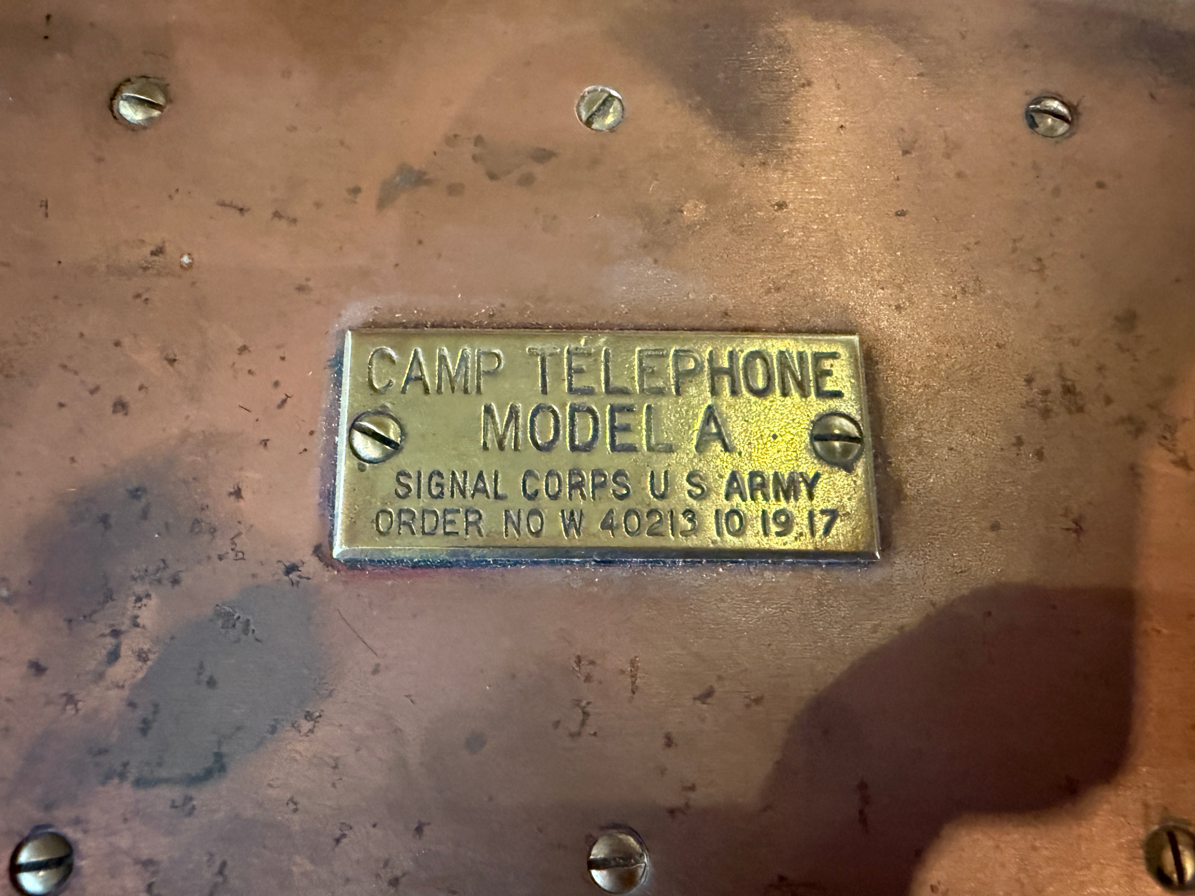 WWI-era U.S. Army Signal Corps Camp Telephone, Model A, dated 1917