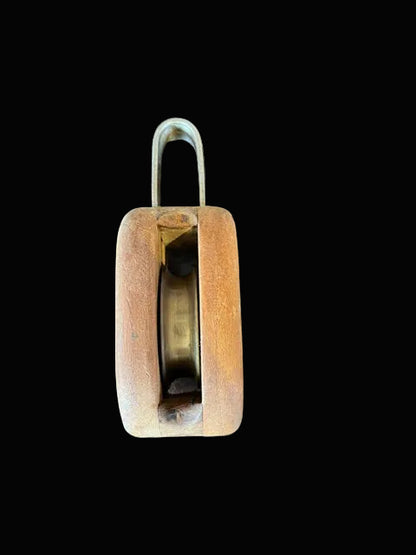 Antique Single Wooden Pulley Block