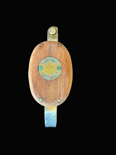 Antique Wooden Double Pulley Block