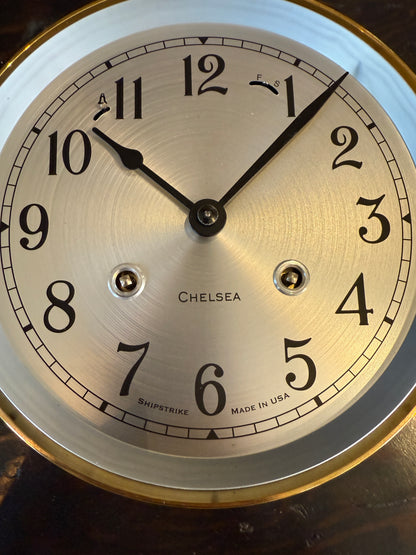 Chelsea Ship’s Bell Clock – 7.25” Brass Case