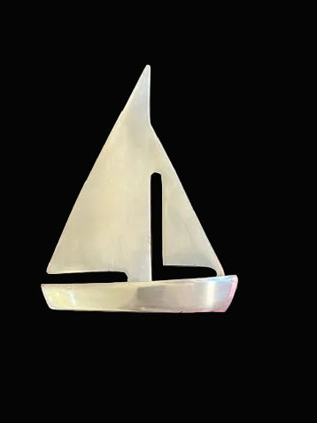 Mid-Century Modern Brass Sailboat - Annapolis Maritime Antiques