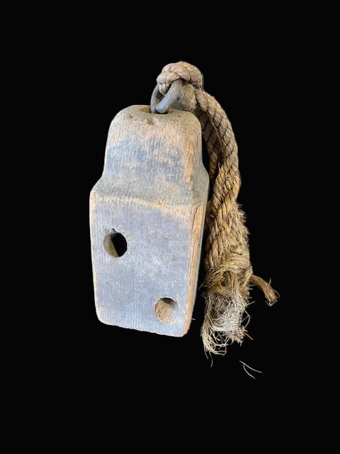 #Antique Wooden Pulley Block - Annapolis Maritime Antiques