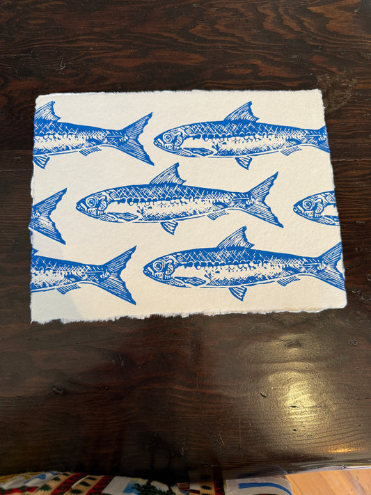 Hand-Carved and Printed Linocut