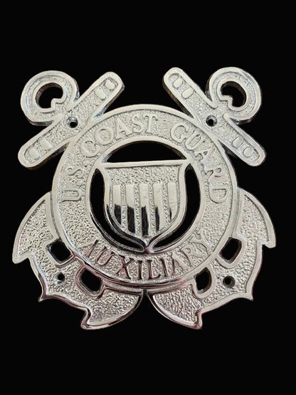 U.S. Coast Guard Auxiliary Cast Metal Emblem Plaque Maritime Wall Display