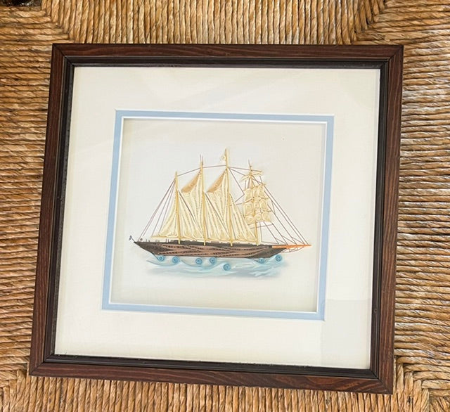 #Needs photos Framed 3D Quilled Artwork - Annapolis Maritime Antiques