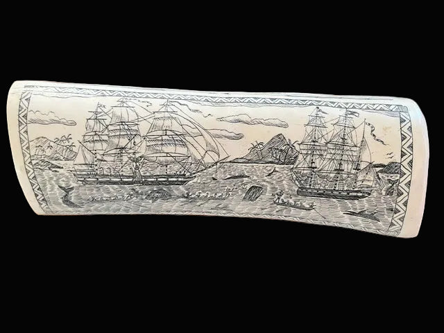 Replica Whalebone Scrimshaw Engraving