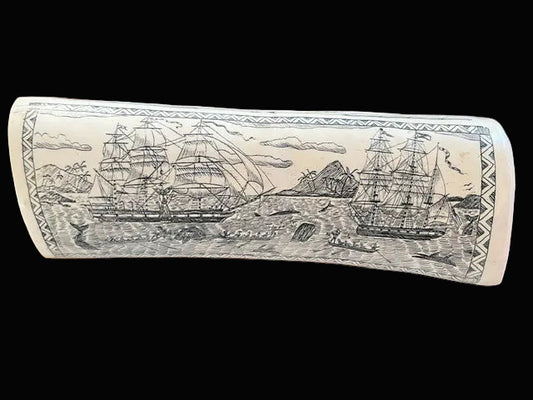 Replica Whalebone Scrimshaw Engraving