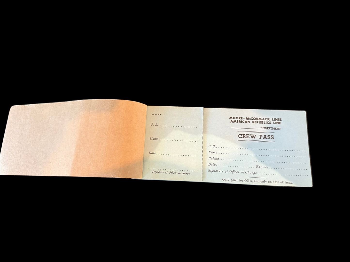 Book of Moore-McCormack Crew Passes