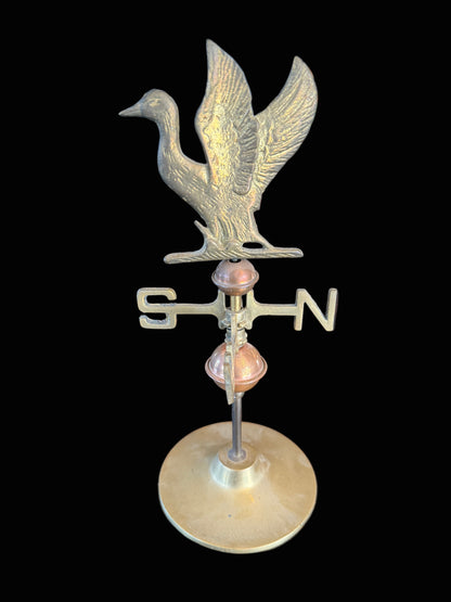 Vintage Cast Metal Duck Weathervane on Stand