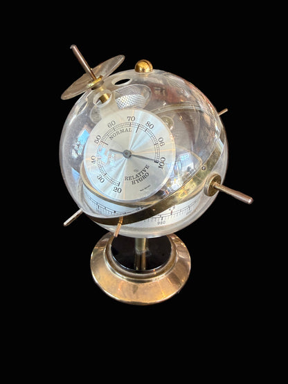 Vintage German Weather Station Globe – Barometer, Thermometer & Hygrometer