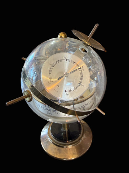 Vintage German Weather Station Globe – Barometer, Thermometer & Hygrometer