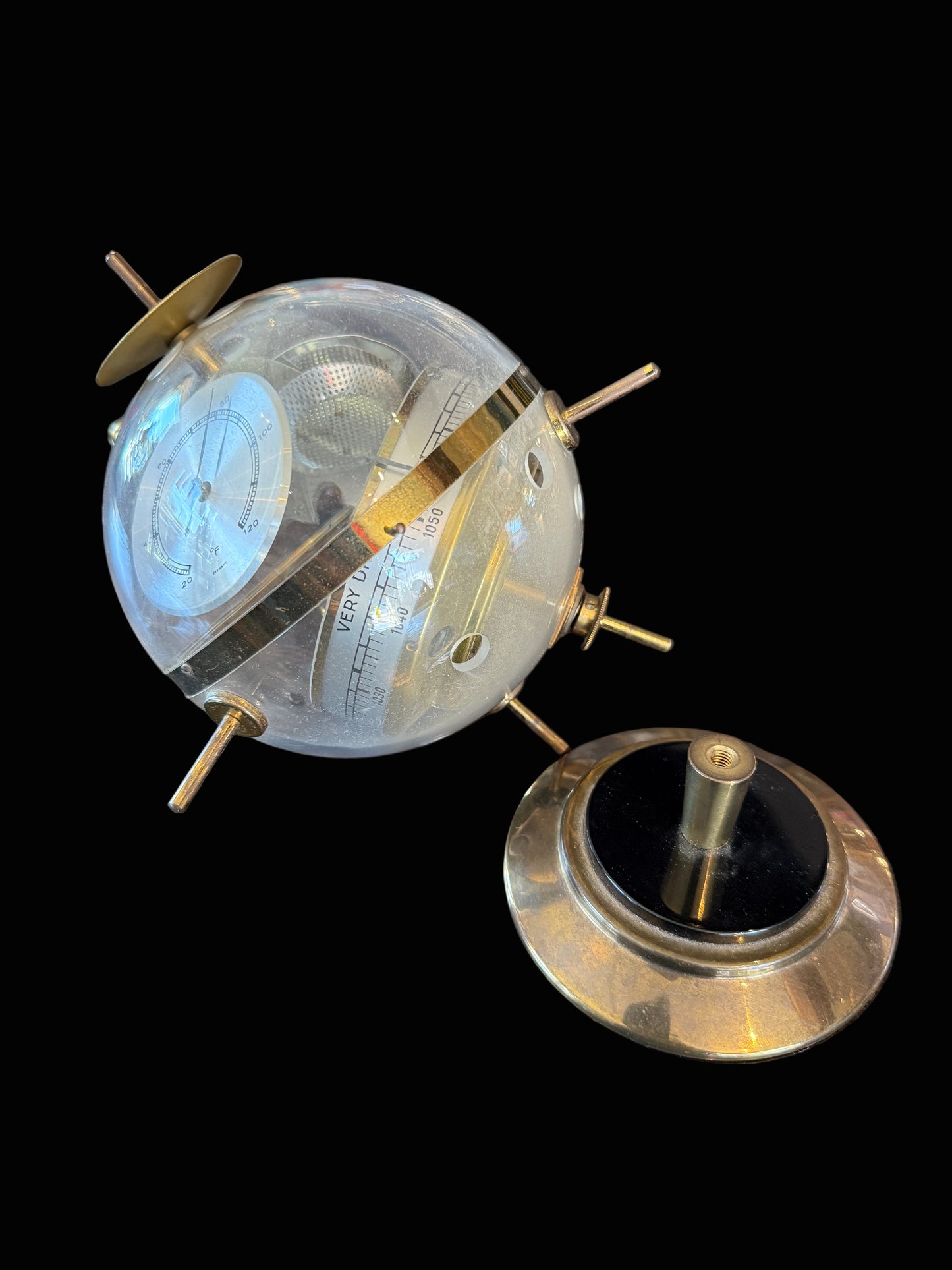 Vintage German Weather Station Globe – Barometer, Thermometer & Hygrometer