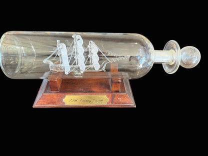 Glass Ship in a Bottle – 18th Century Corvette