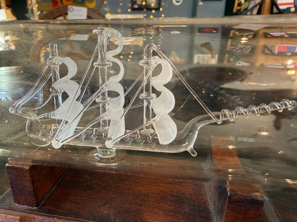 Glass Ship in a Bottle – 18th Century Corvette