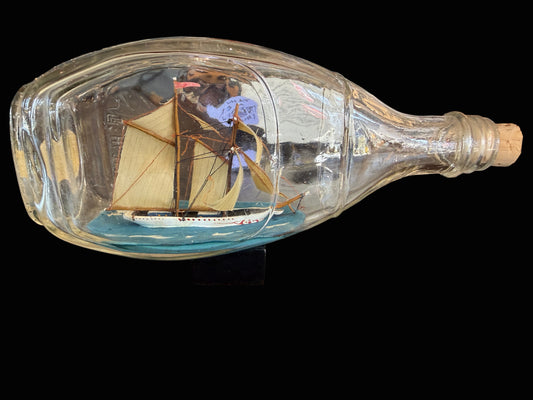 Handcrafted Ship in a Bottle – Schooner