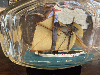 Handcrafted Ship in a Bottle – Schooner