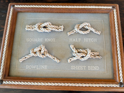 Vintage Nautical Knot Decanter Set in Wooden Box