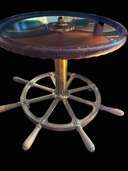 Double Ship’s Wheel Side Table circa WWII
