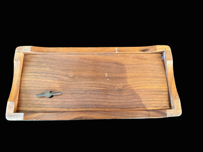 Wood Trinket Box/Music Box, Inlaid Soviet Airplane Motif