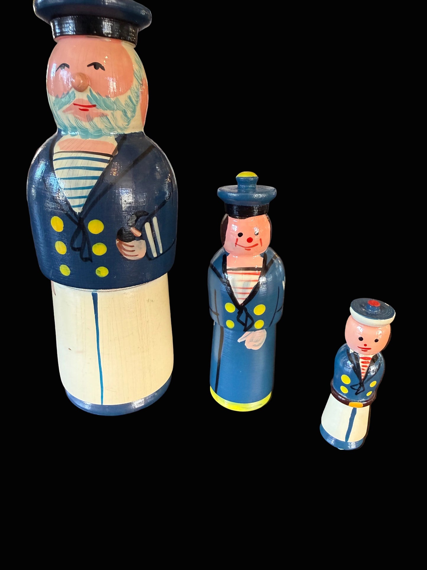Wooden Nesting Dolls Nautical Theme