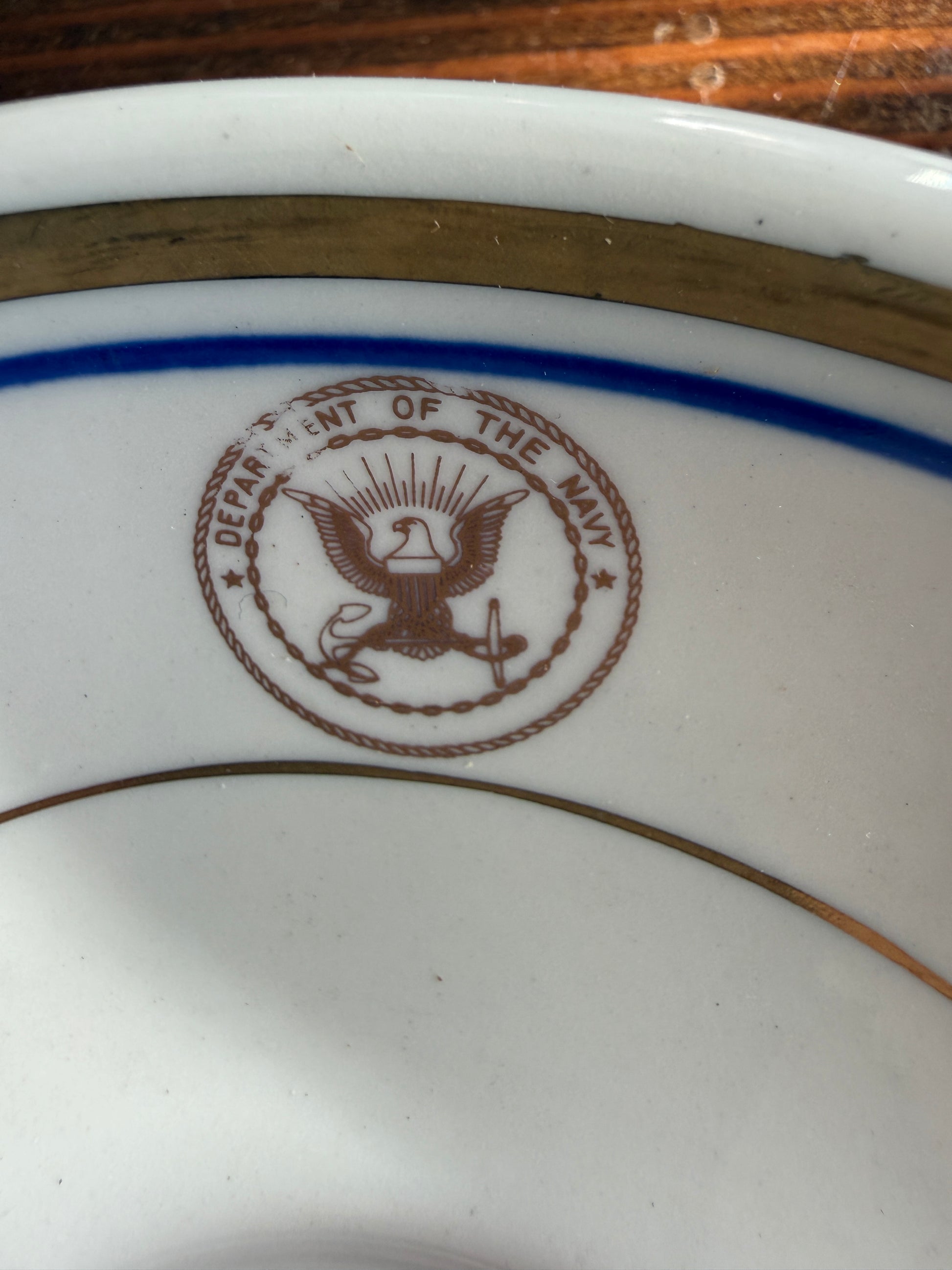 US Navy Wardroom China Saucer Homer Laughlin November 1960 - Annapolis Maritime Antiques