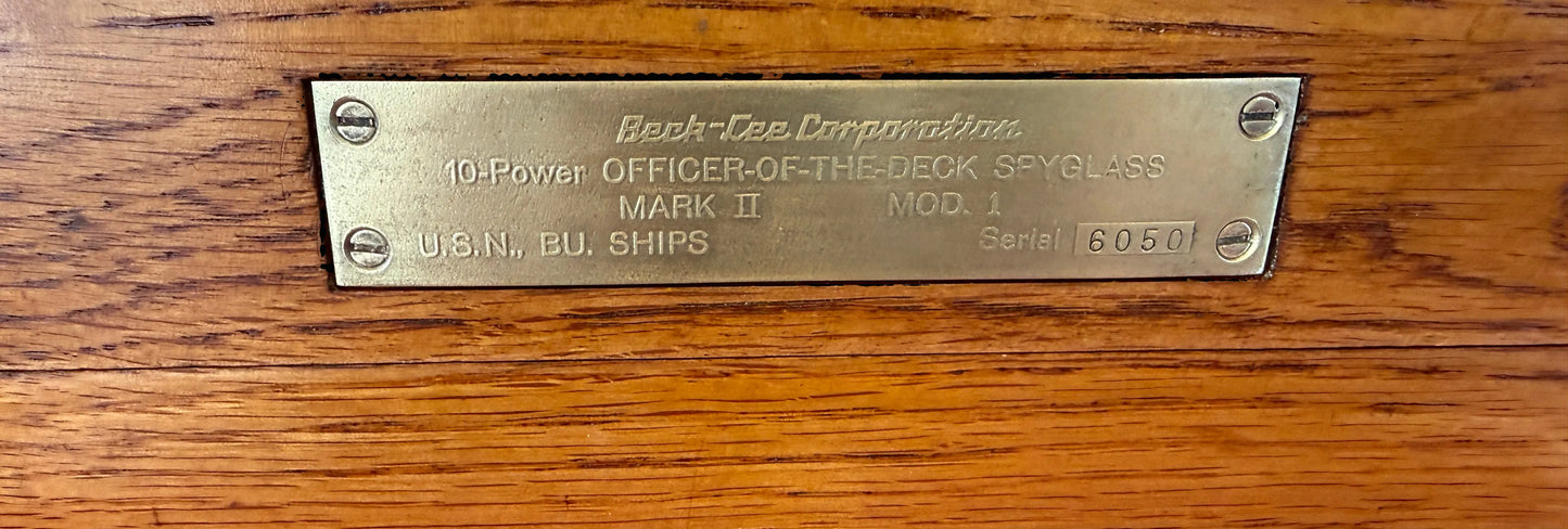WWII U.S. Navy Officer-of-the-Deck Spyglass – Mark II, 10-Power – Beck-Lee Co. w/ Case - Annapolis Maritime Antiques