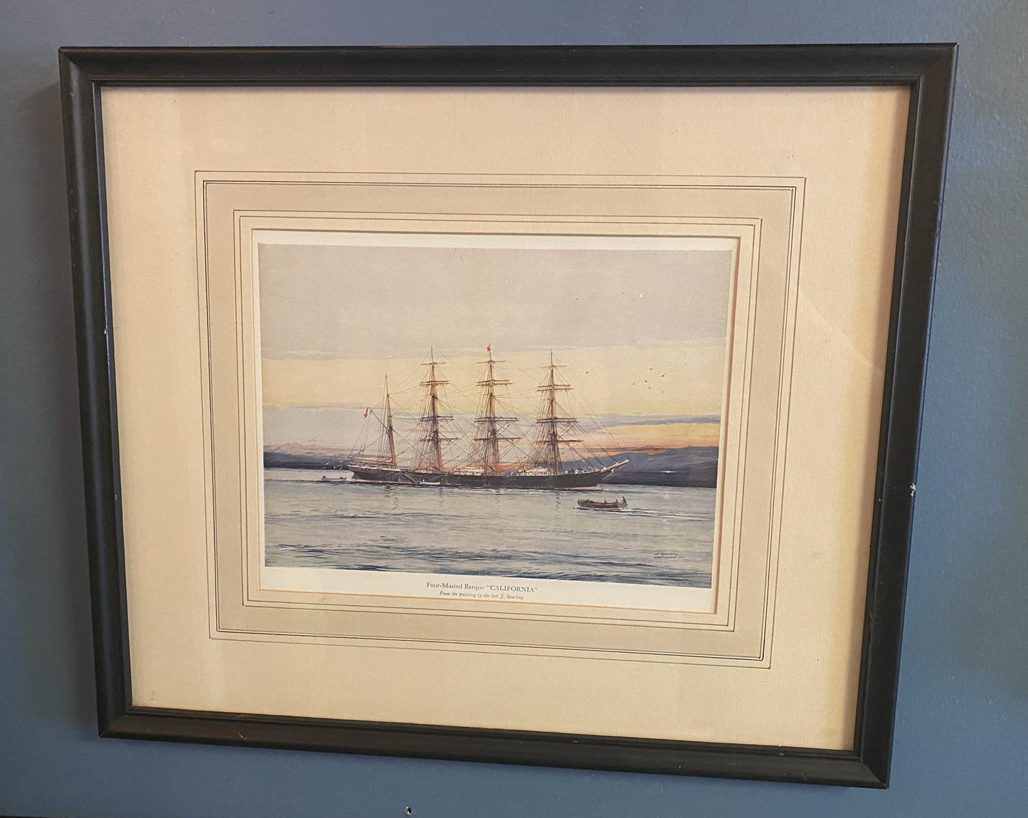 Jack Spurling Painting of Four-master Barque "California"