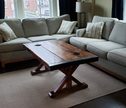 WWII Liberty Ship Hatch Cover Coffee Table with Custom Wood or Custom Welded Steel Bases