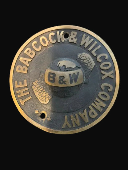 #Babcock & Wilcox Cast Bronze Boiler Plate B&W Maritime Industrial Engineering Sign - Annapolis Maritime Antiques
